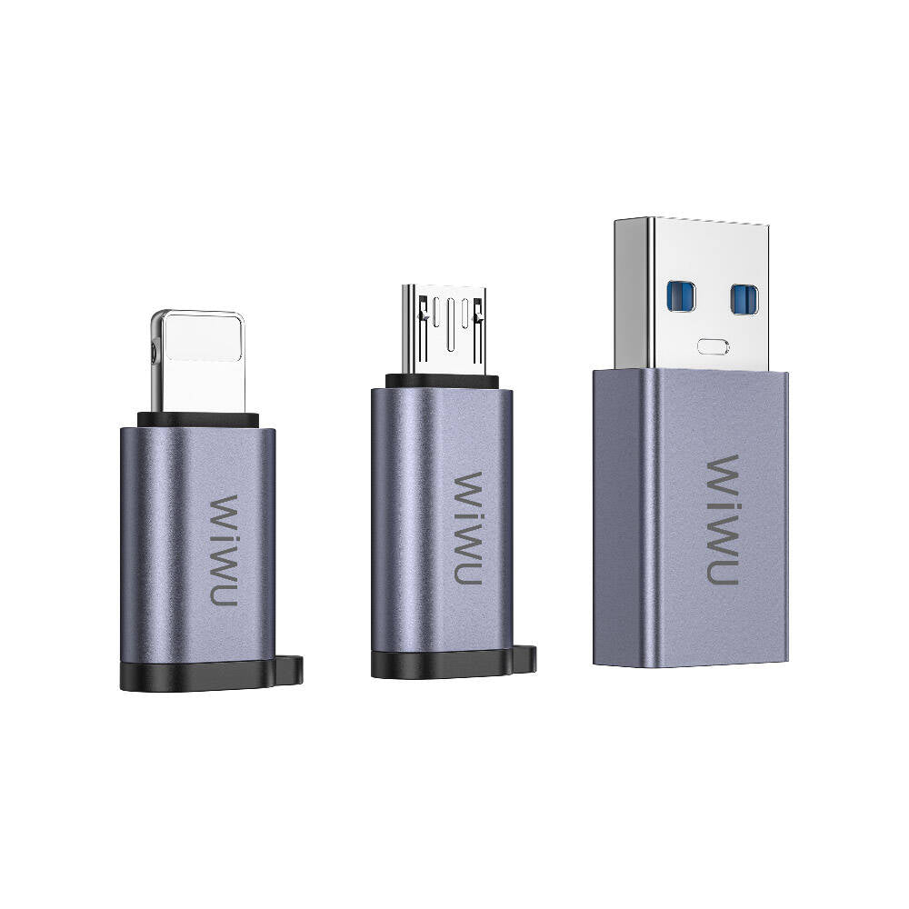 Wiwu Wi-C031 Concise Serisi 3in1 Type-C to USB-A/Micro Usb/Lightning Adaptör Paketi Wiwu Wi-C031 Concise Serisi 3in1 Type-C to USB-A/Micro Usb/Lightning Adaptör Paketi